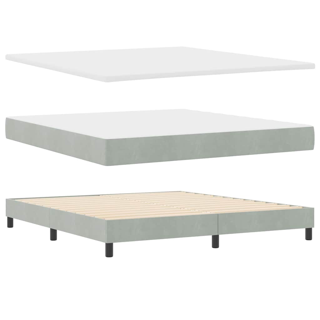 Lit à ressorts avec matelas Gris clair 180 x 200 cm Velours - XIOS