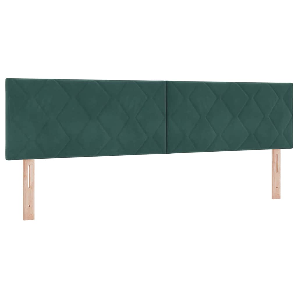 Lit à ressorts avec tête de lit Vert foncé 180 x 200 cm Velours