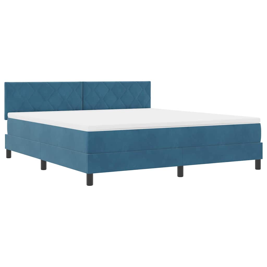 Lit à ressorts avec matelas Bleu foncé 180 x 200 cm tissu - XIOS
