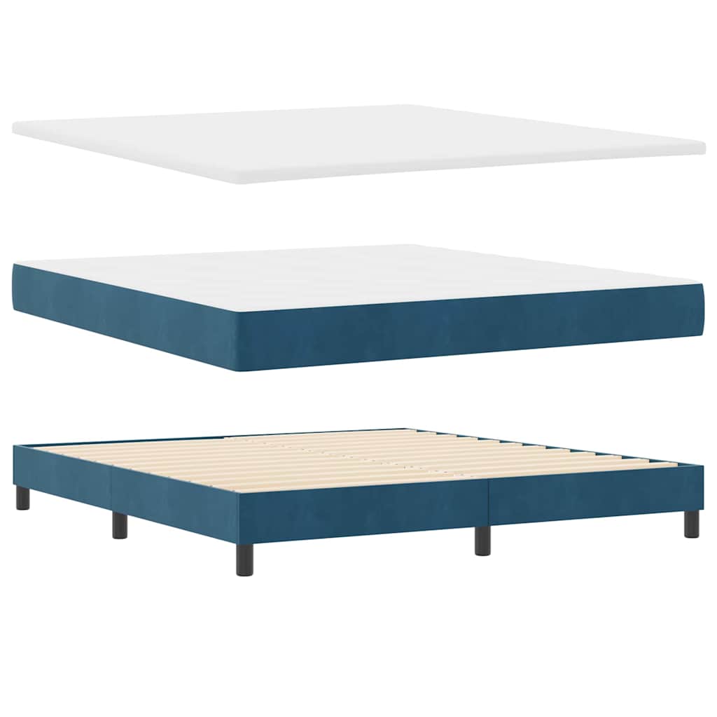 Lit à ressorts avec matelas Bleu foncé 180 x 200 cm tissu - XIOS