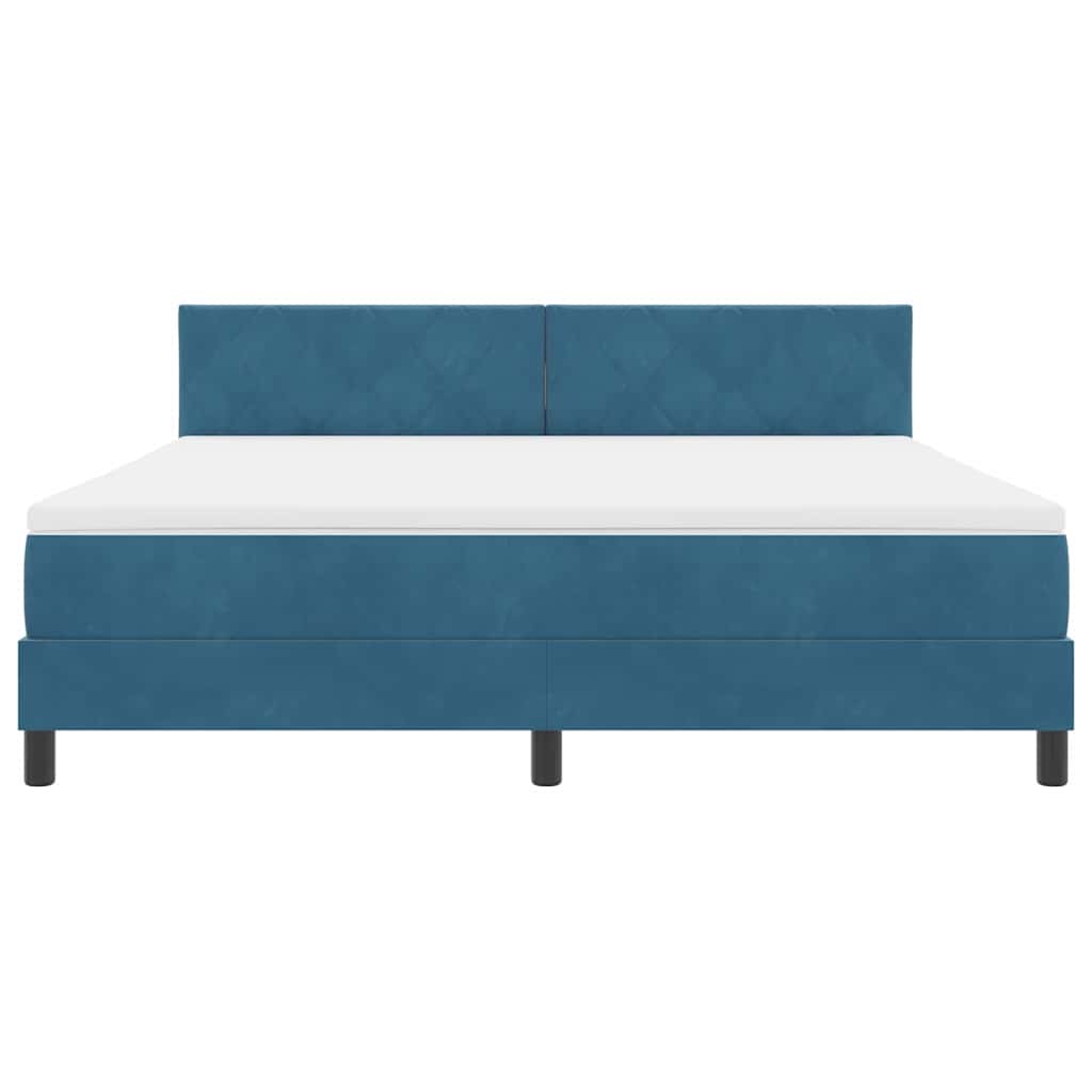 Lit à ressorts avec matelas Bleu foncé 180 x 200 cm tissu - XIOS
