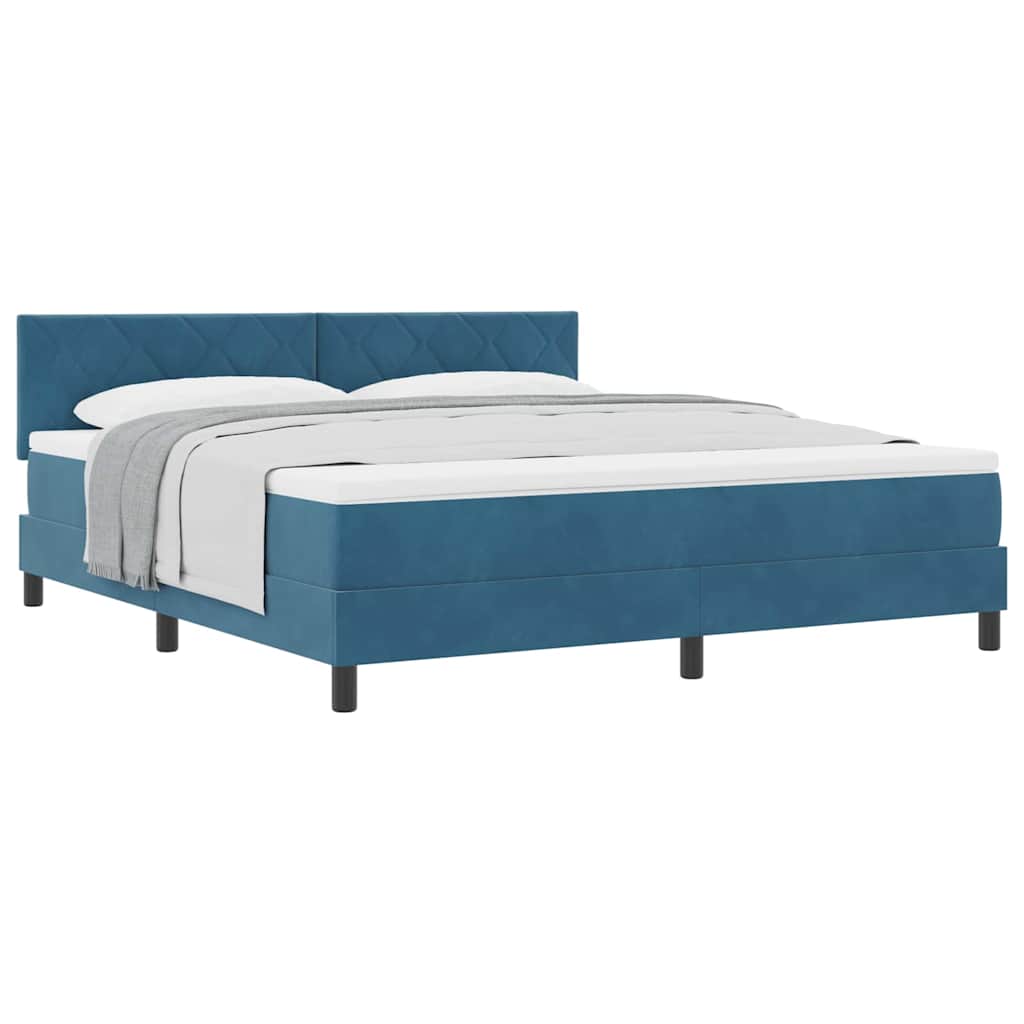 Lit à ressorts avec matelas Bleu foncé 180 x 200 cm tissu - XIOS