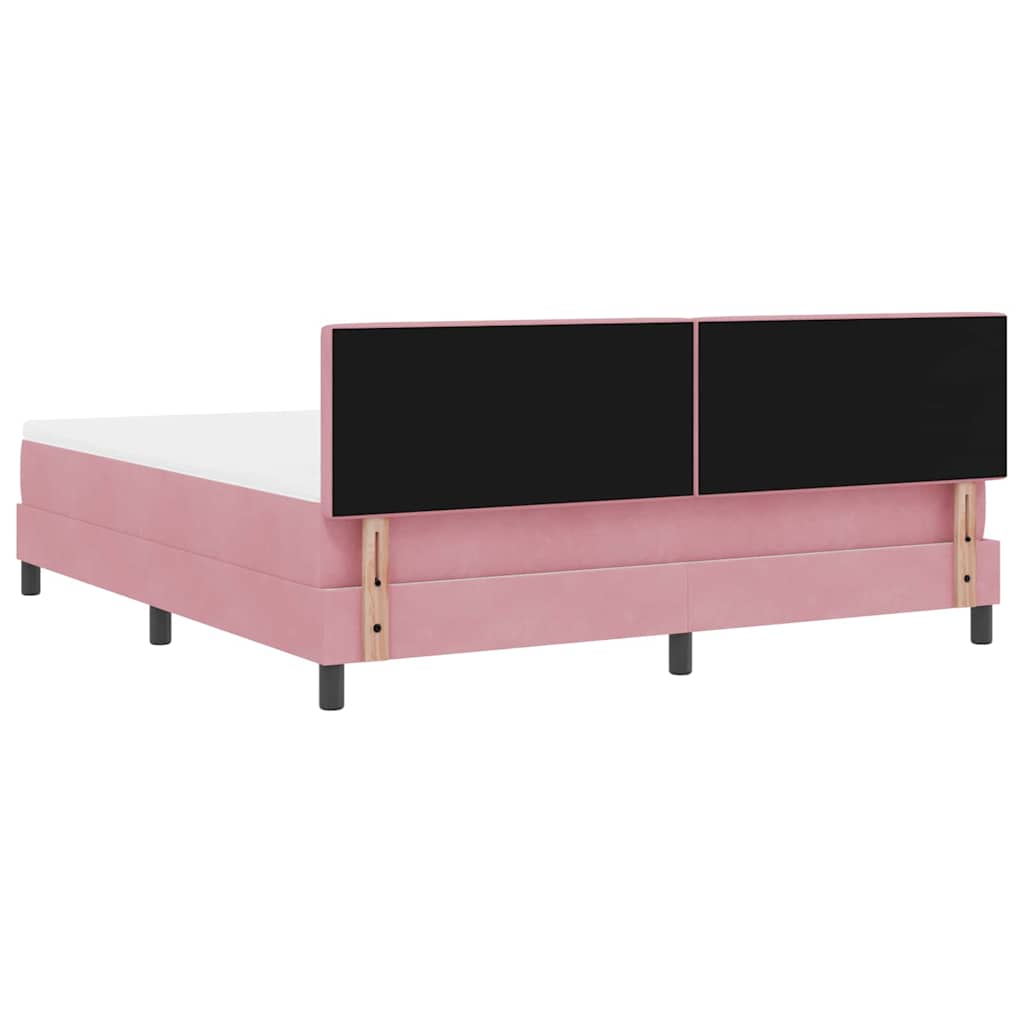 Lit à ressorts avec tête de lit Rose 180 x 200 cm Velours - XIOS