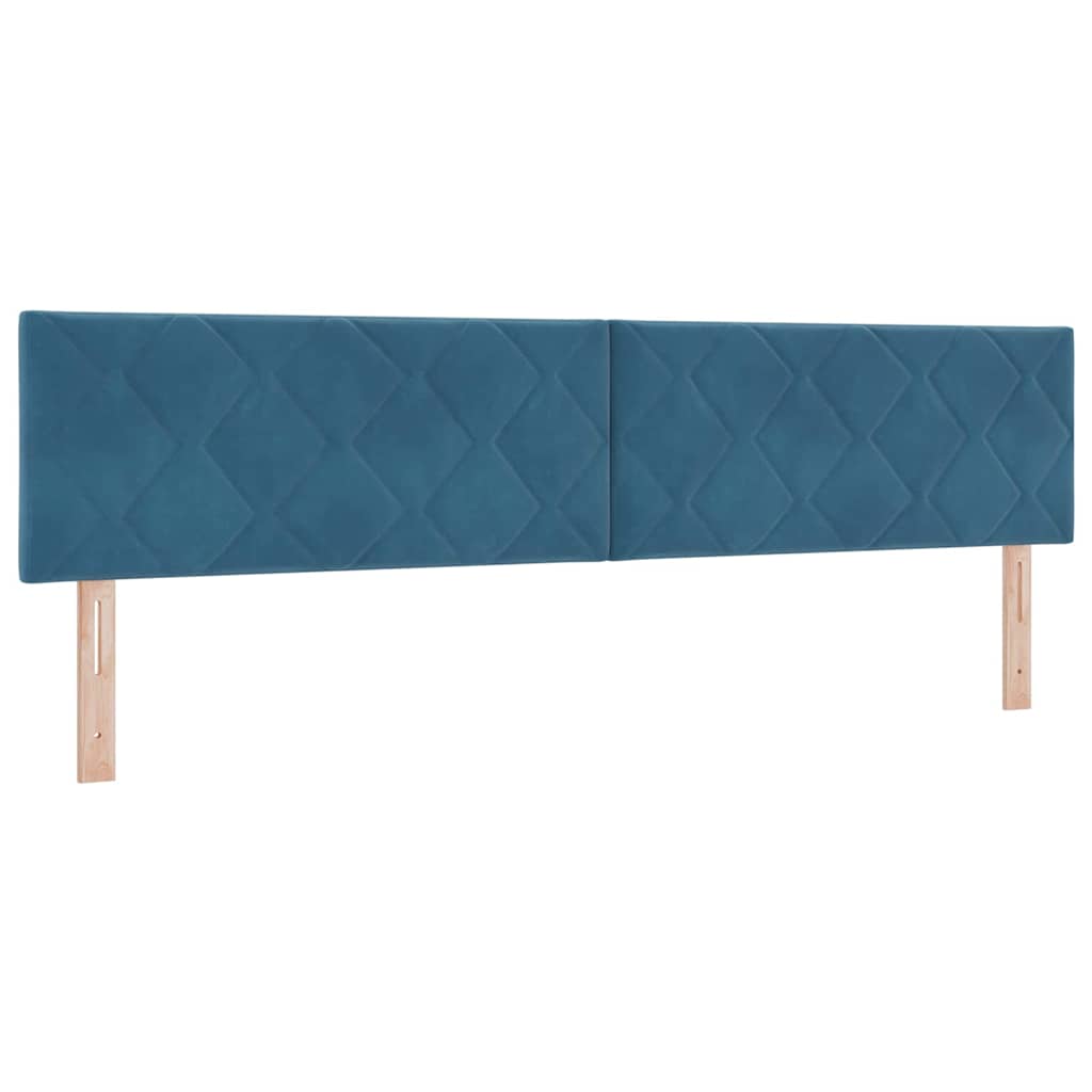 Lit à ressorts avec matelas Bleu foncé 200 x 200 cm tissu - XIOS