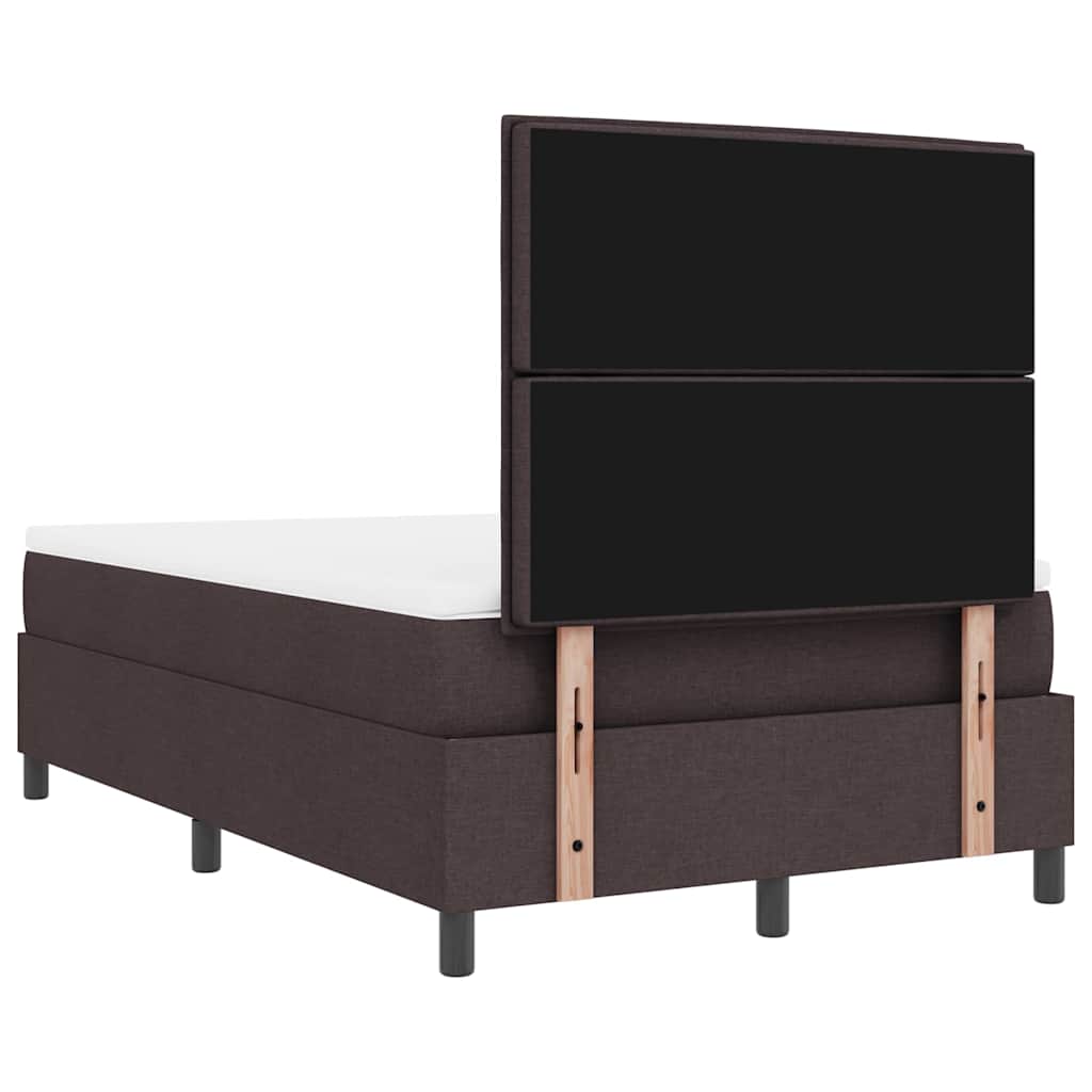 Lit à ressorts avec matelas Marron foncé 120 x 190 cm tissu - XIOS