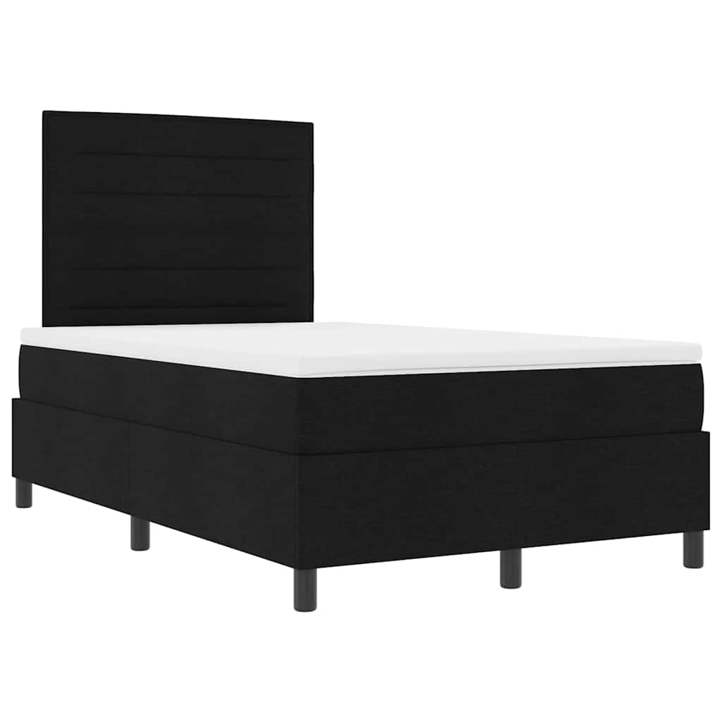 Lit à ressorts avec matelas Noir 120 x 200 cm tissu - XIOS