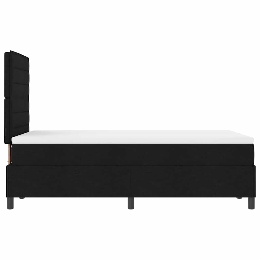 Lit à ressorts avec matelas Noir 120 x 200 cm tissu - XIOS