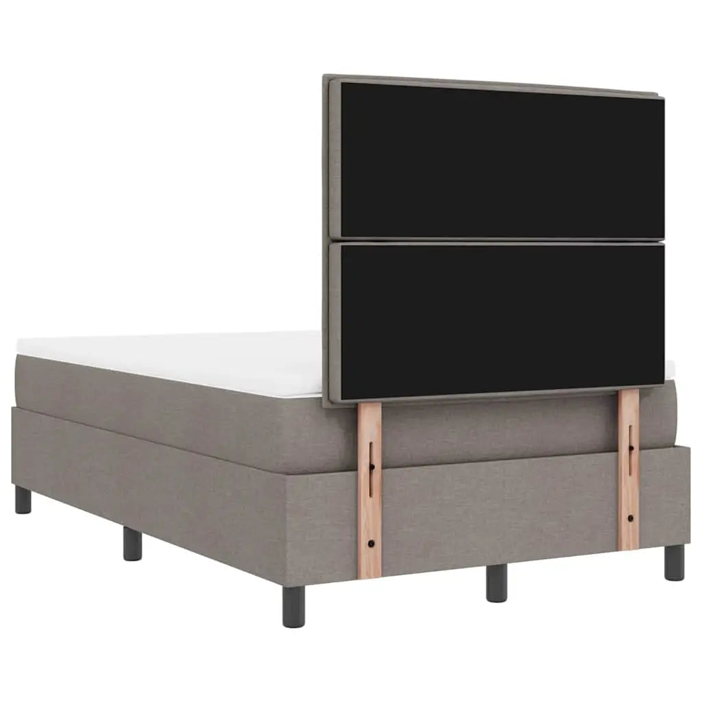 Lit à ressorts avec tête de lit Taupe 120 x 200 cm tissu - XIOS