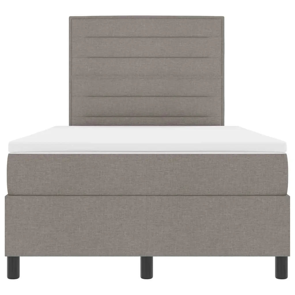 Lit à ressorts avec tête de lit Taupe 120 x 200 cm tissu - XIOS
