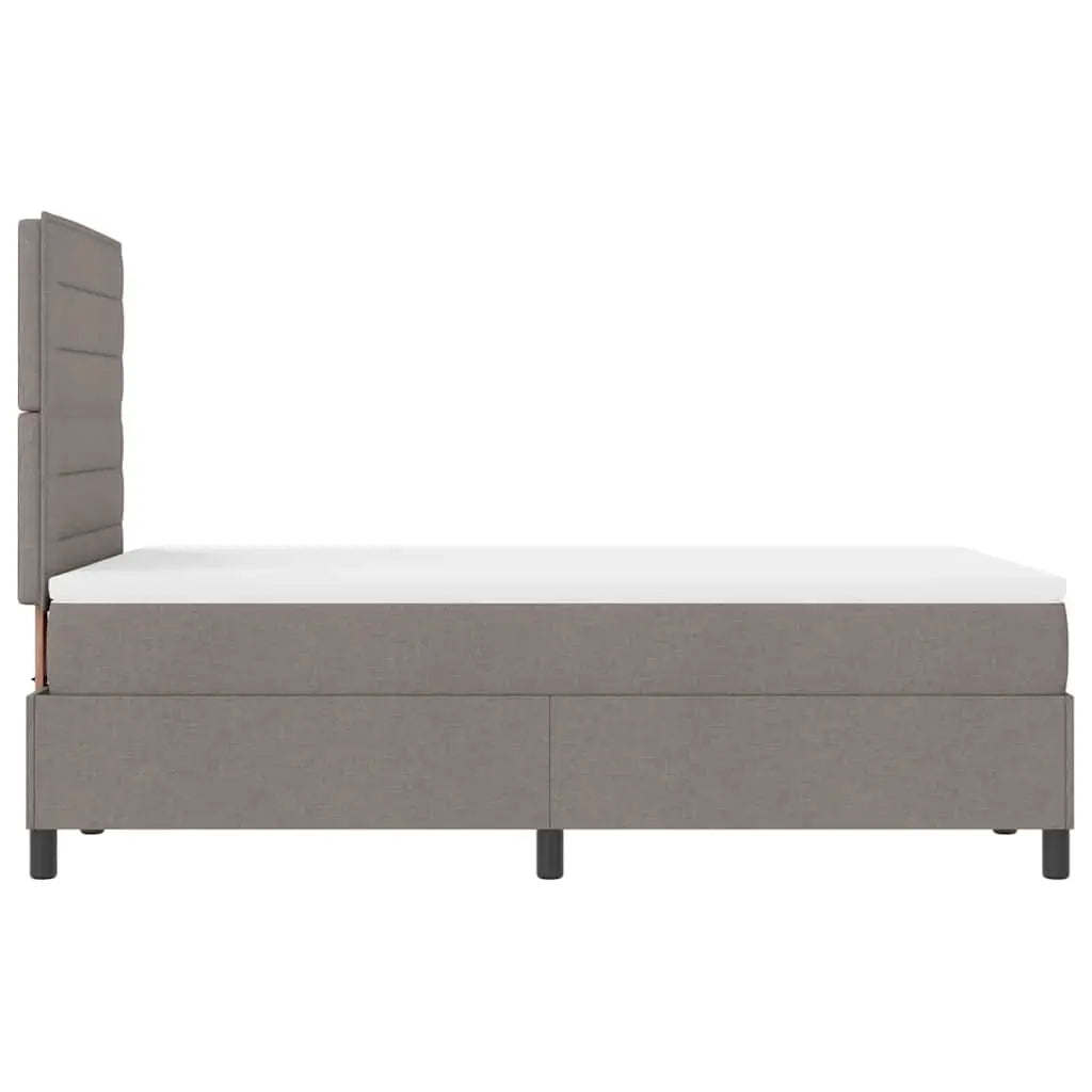 Lit à ressorts avec tête de lit Taupe 120 x 200 cm tissu - XIOS
