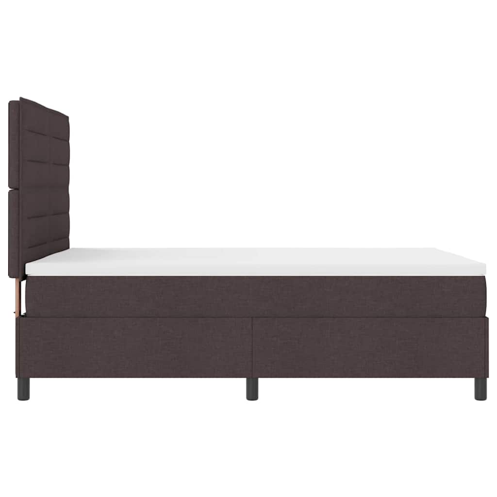 Lit à ressorts avec matelas Marron foncé 140 x 190 cm tissu