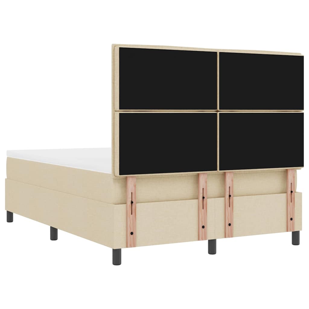 Lit à ressorts avec matelas Crème 140 x 190 cm tissu - XIOS