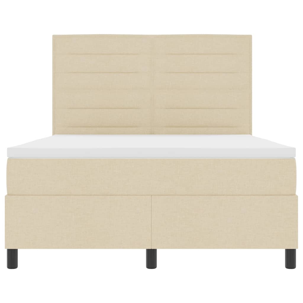 Lit à ressorts avec matelas Crème 140 x 190 cm tissu - XIOS