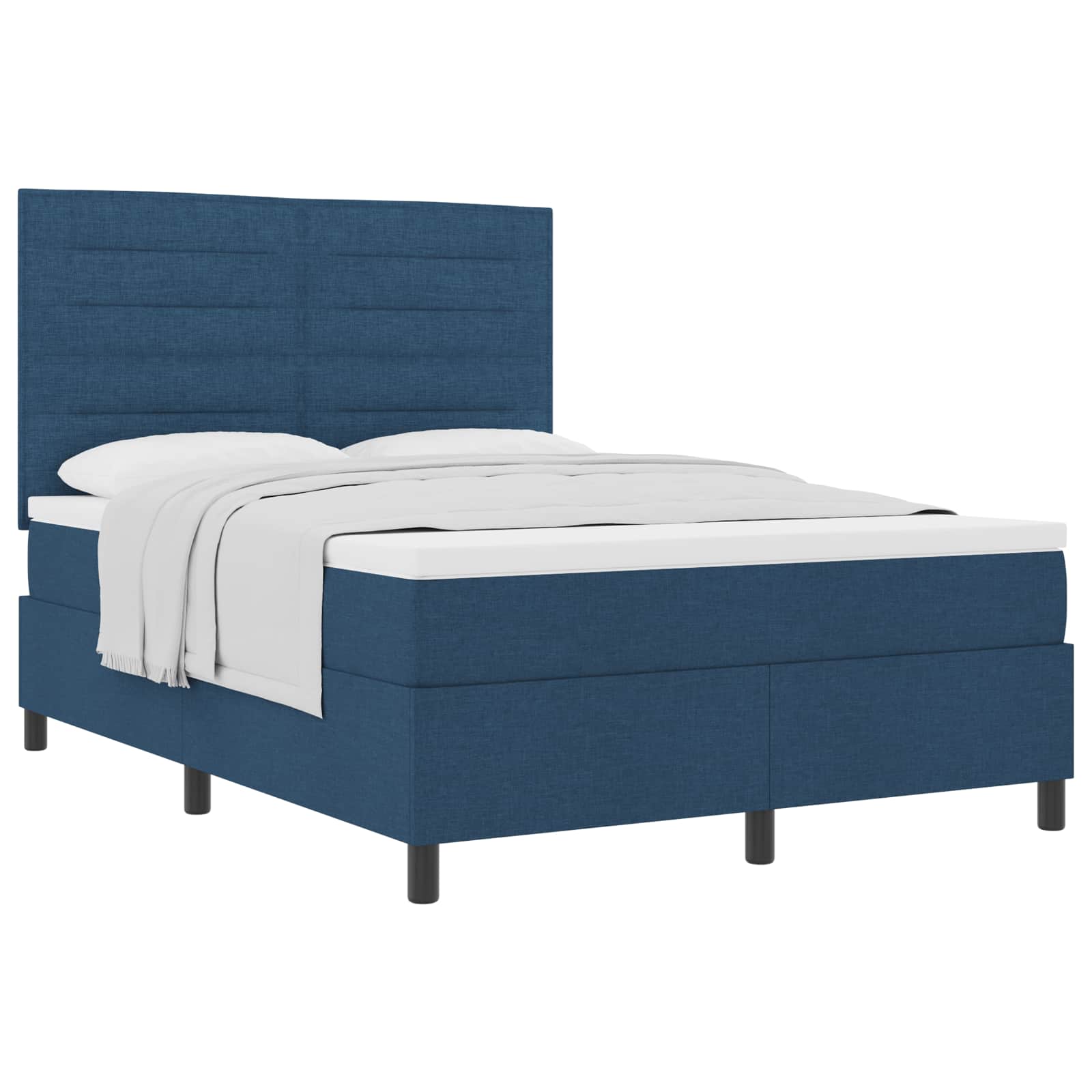 Lit à ressorts avec matelas Bleu 140 x 200 cm tissu - XIOS
