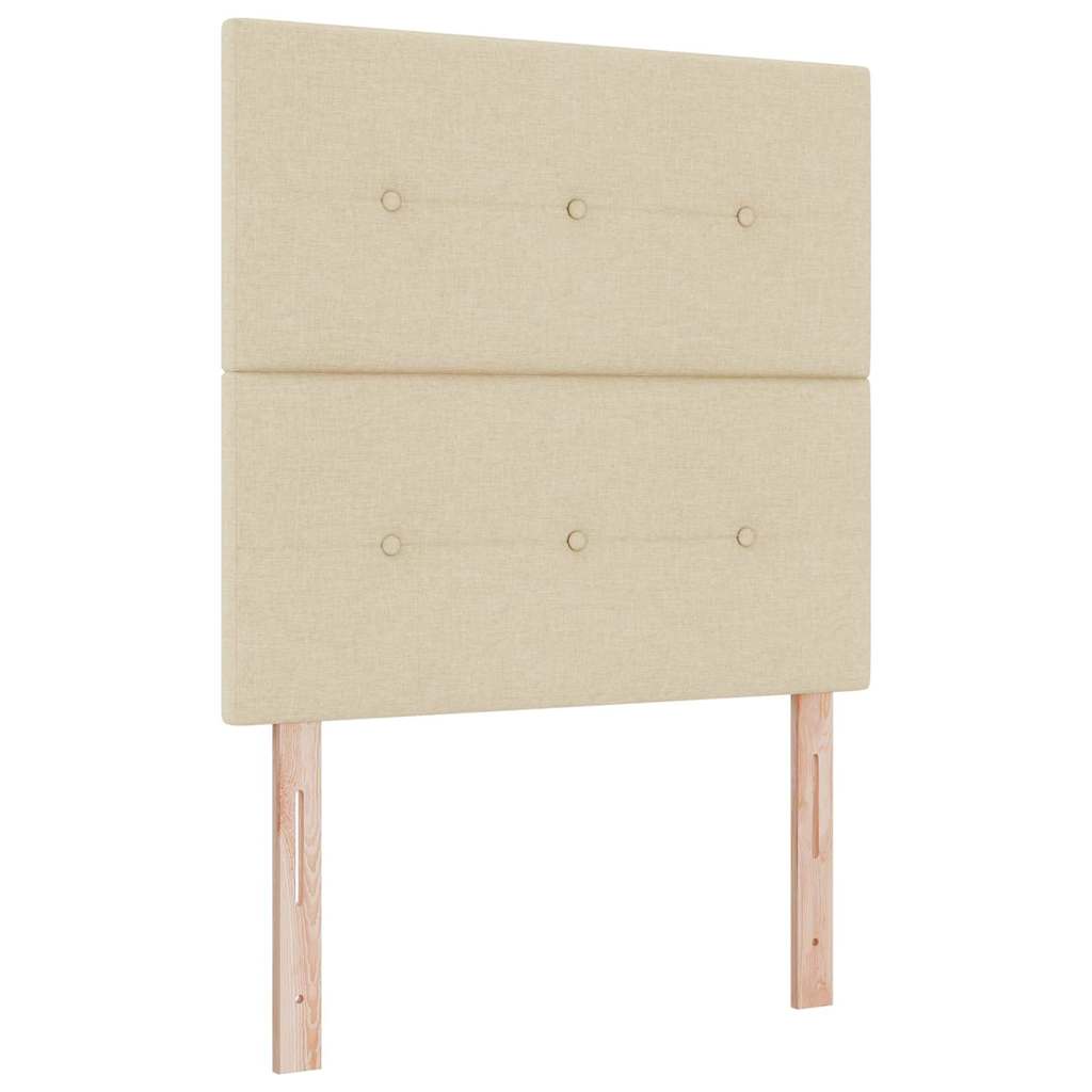 Lit à ressorts avec matelas Crème 90 x 190 cm tissu - XIOS