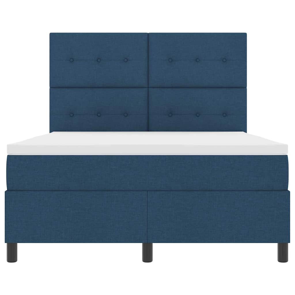 Lit à ressorts avec matelas Bleu 140 x 190 cm tissu - XIOS