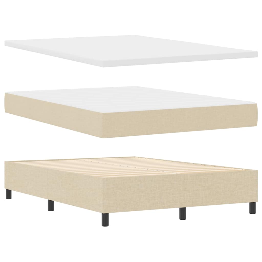 Lit à ressorts avec matelas Crème 140 x 200 cm tissu - XIOS