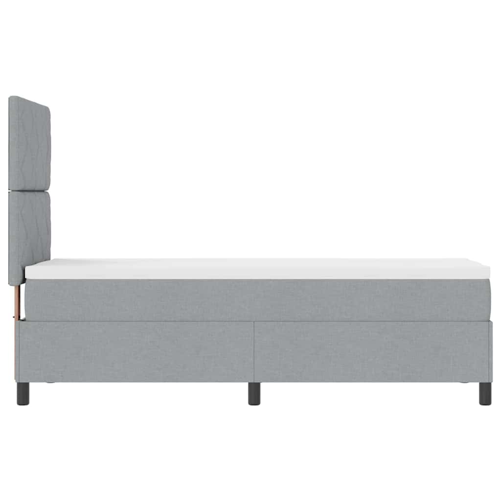 Lit à ressorts avec matelas Gris clair 80 x 200 cm tissu - XIOS