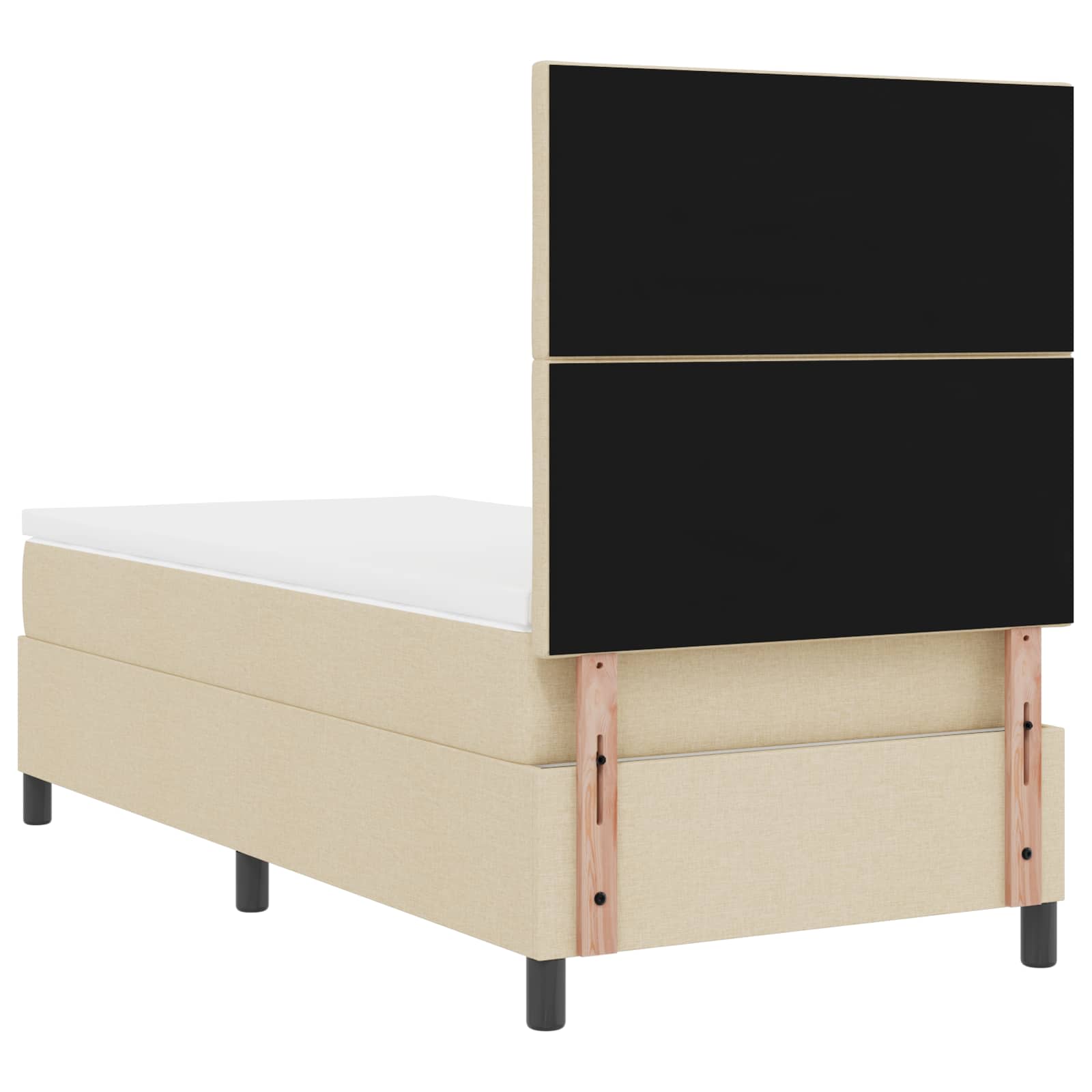Lit à ressorts avec tête de lit Crème 100 x 200 cm tissu - XIOS