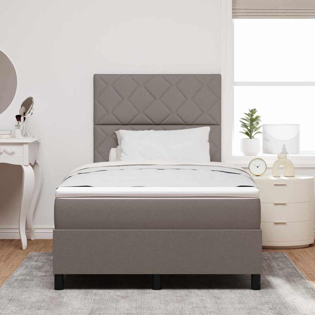 Lit à ressorts avec matelas Taupe 120 x 200 cm tissu - XIOS