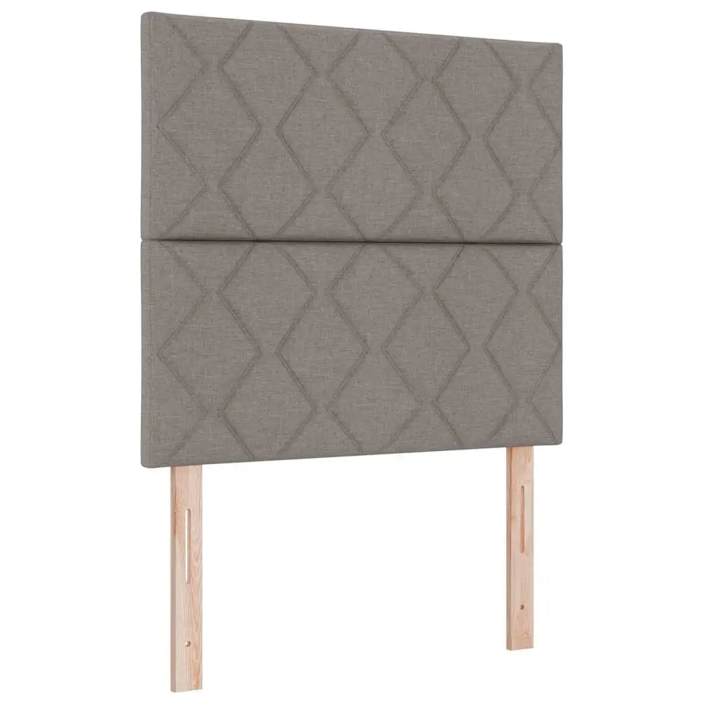 Lit à ressorts avec tête de lit Taupe 120 x 200 cm tissu - XIOS