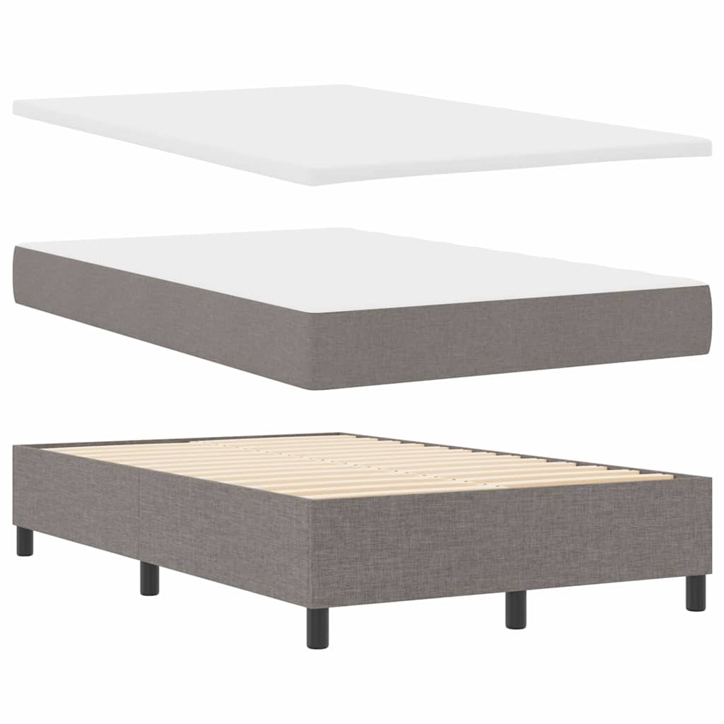 Lit à ressorts avec matelas Taupe 120 x 200 cm tissu - XIOS