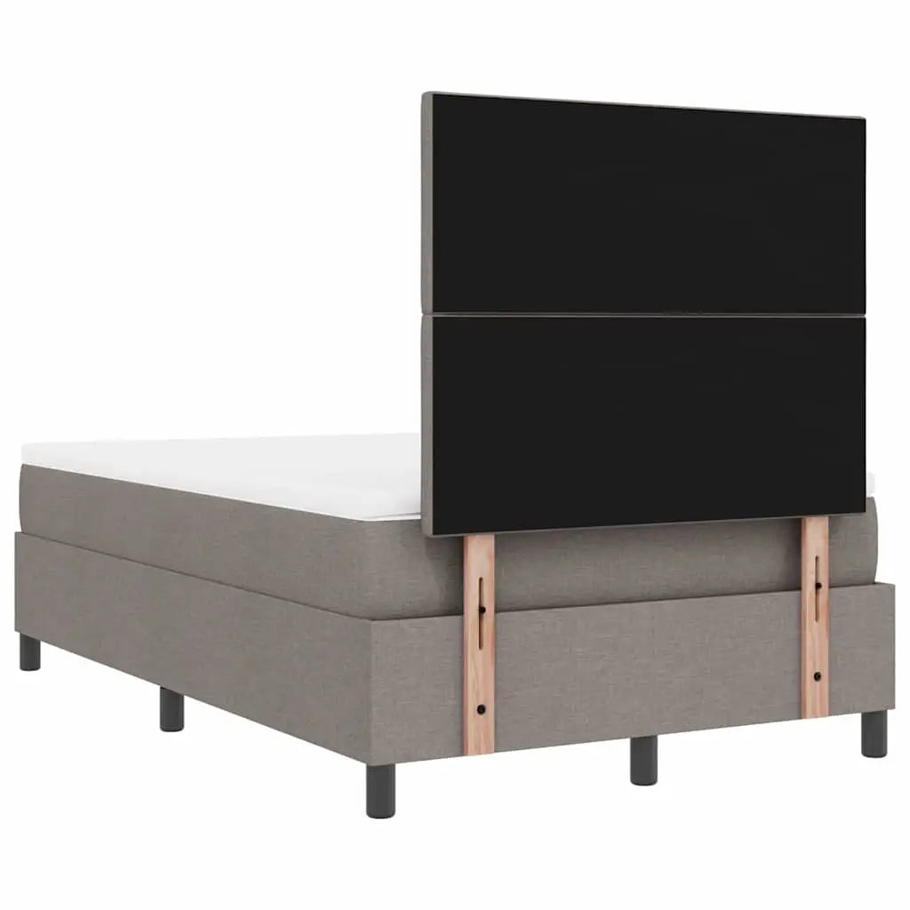 Lit à ressorts avec tête de lit Taupe 120 x 200 cm tissu - XIOS
