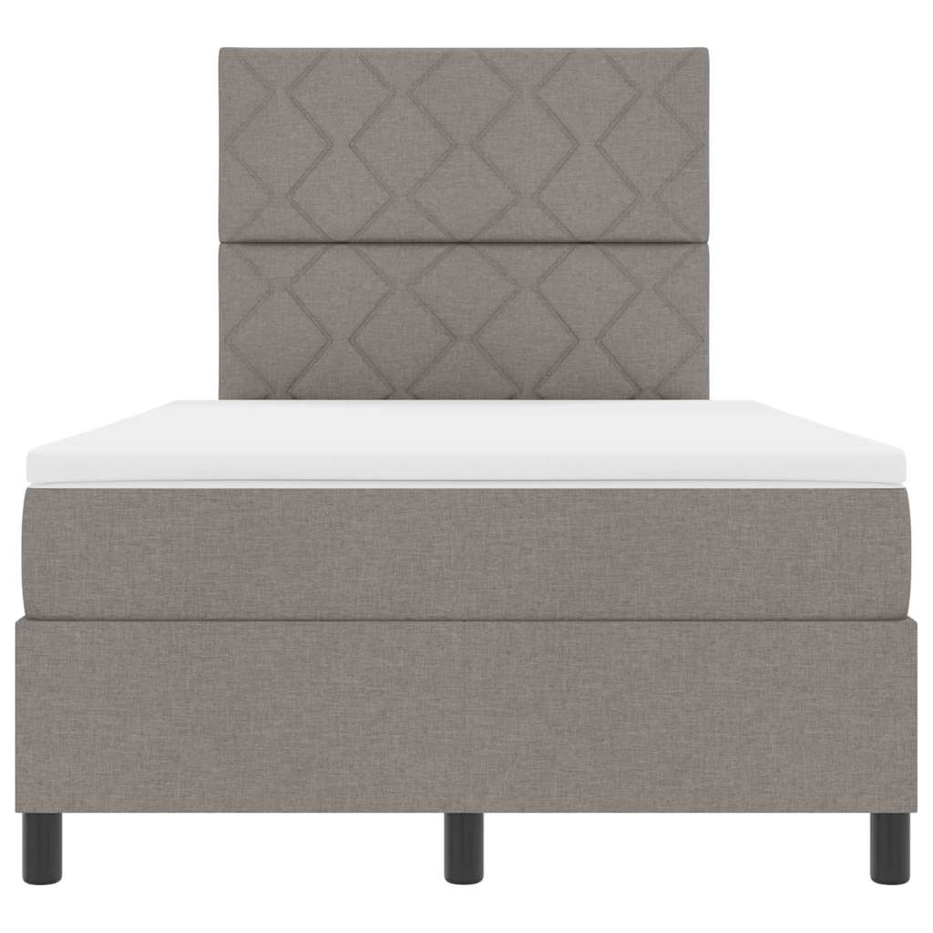 Lit à ressorts avec matelas Taupe 120 x 200 cm tissu - XIOS