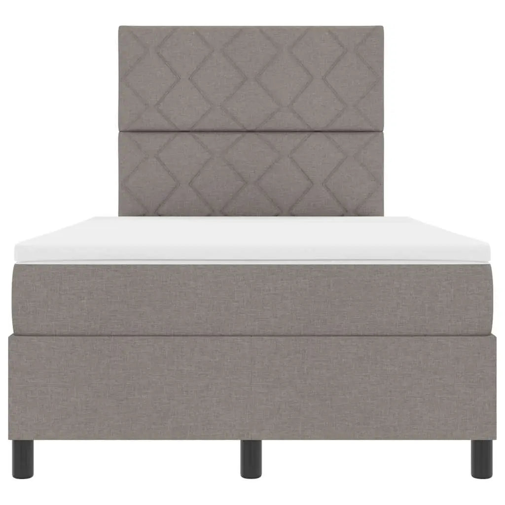 Lit à ressorts avec tête de lit Taupe 120 x 200 cm tissu - XIOS
