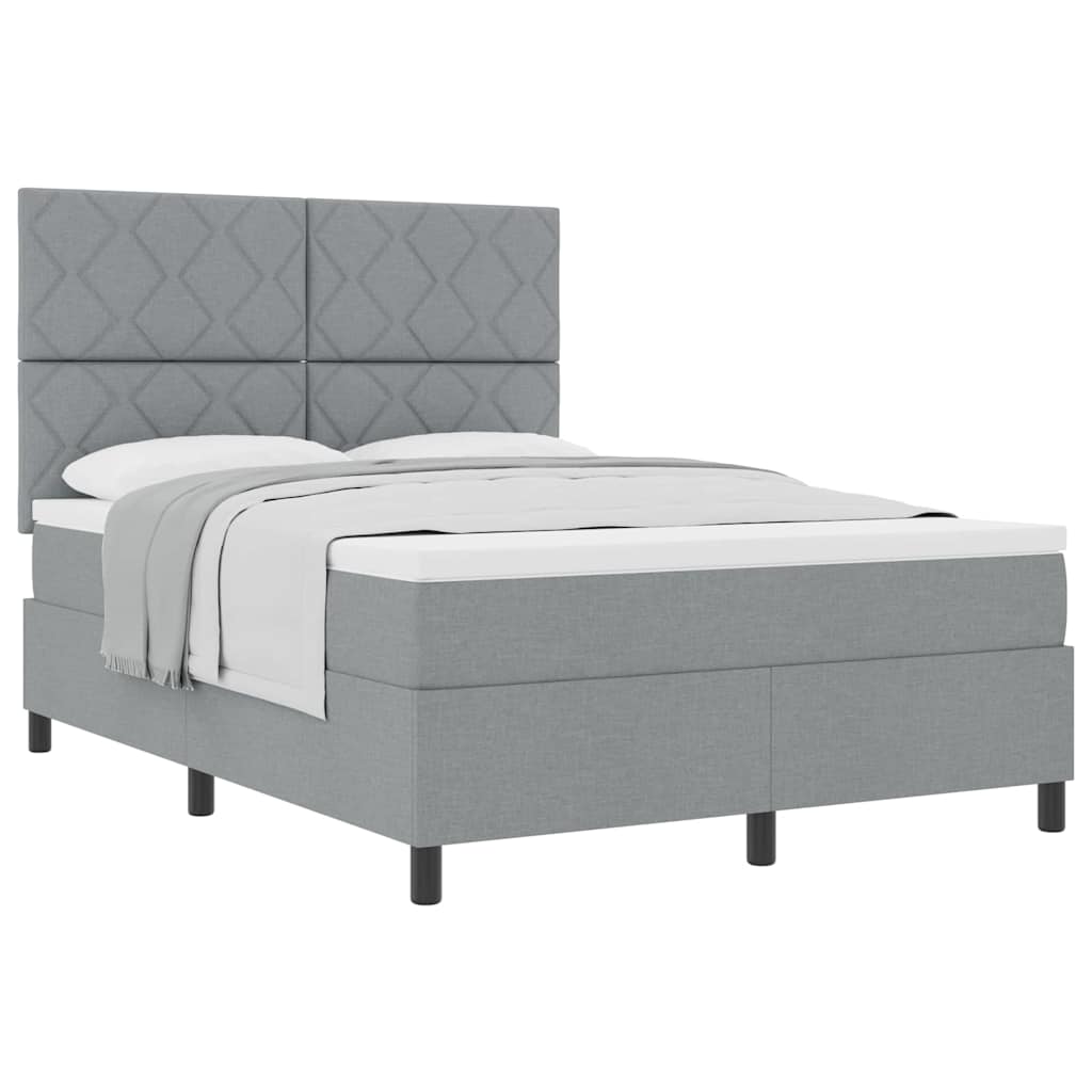 Lit à ressorts avec matelas Gris clair 160 x 200 cm tissu - XIOS