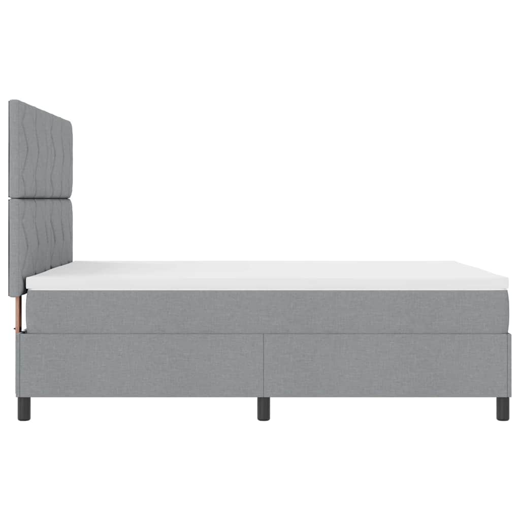 Lit à ressorts avec matelas Gris clair 160 x 200 cm tissu - XIOS