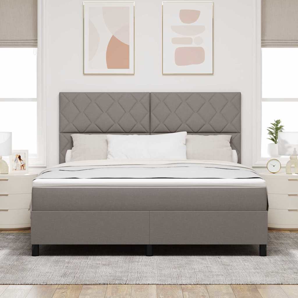 Lit à ressorts avec matelas Taupe 180 x 200 cm tissu - XIOS