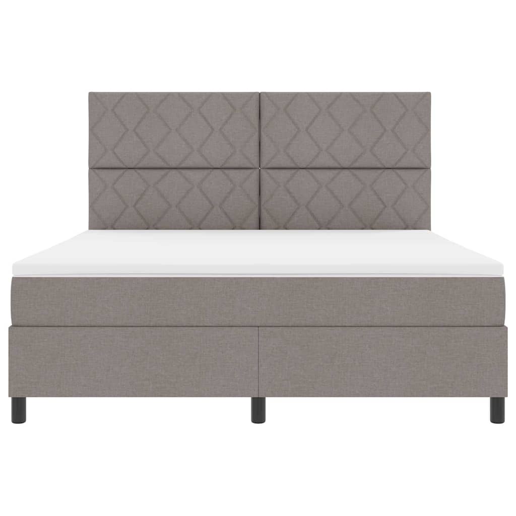 Lit à ressorts avec matelas Taupe 180 x 200 cm tissu - XIOS