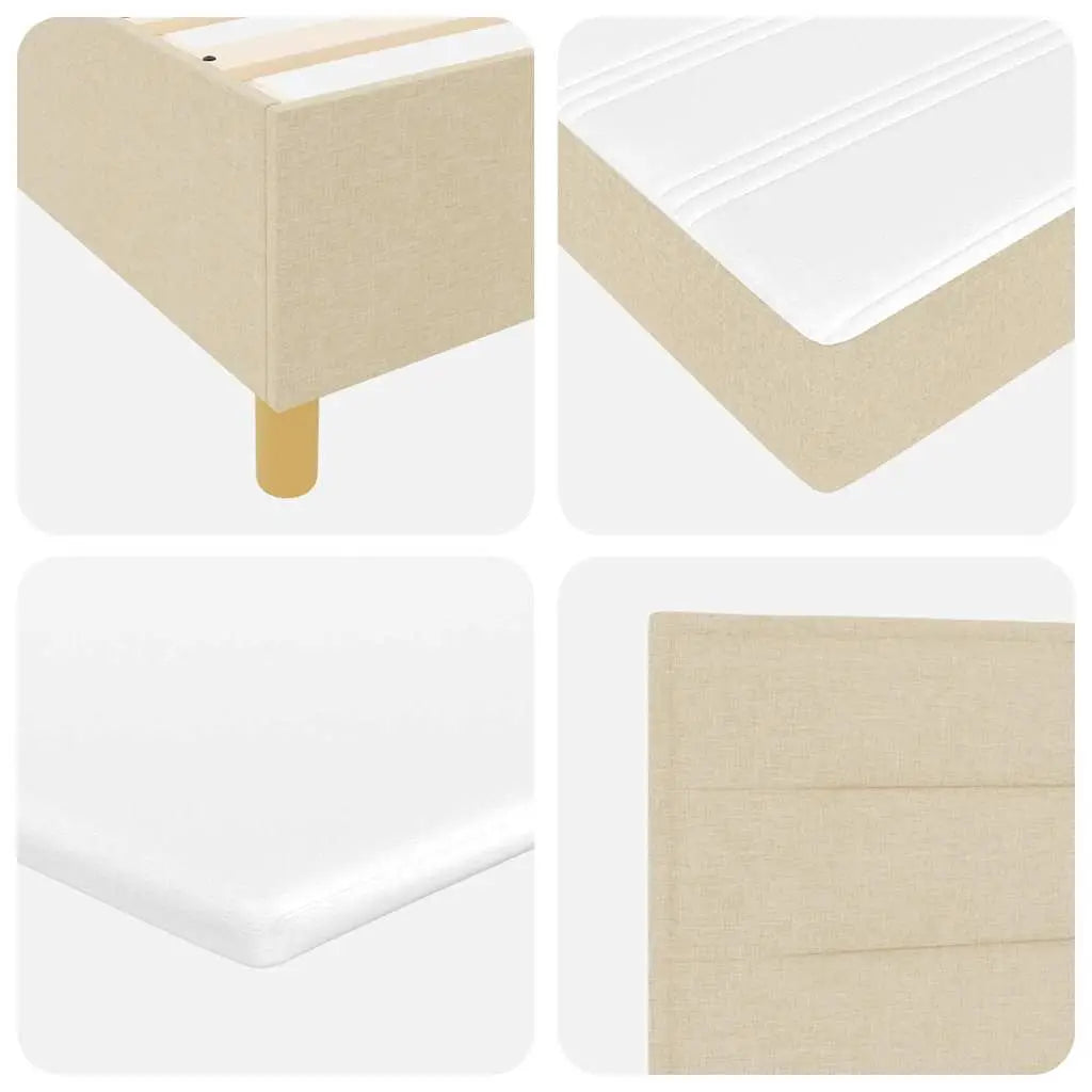 Lit à ressorts avec matelas Crème 90 x 190 cm tissu - XIOS