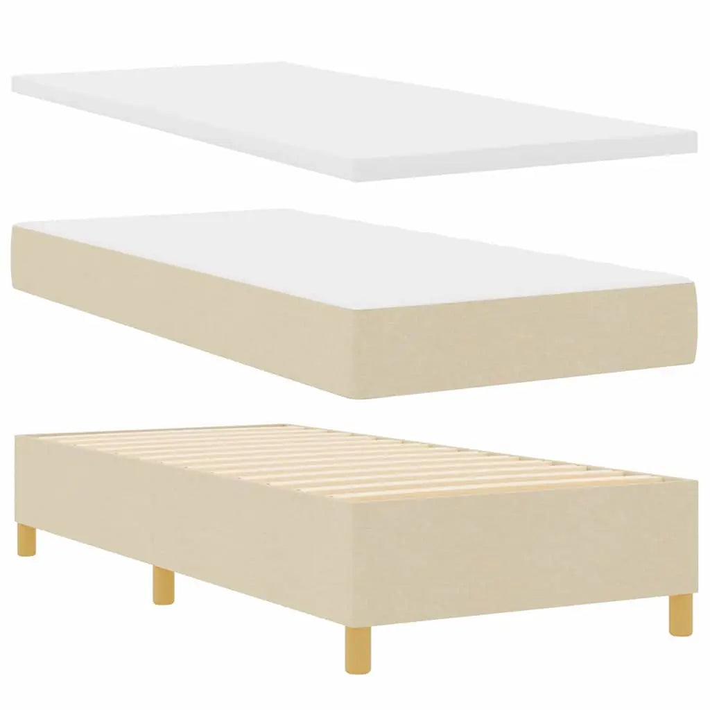 Lit à ressorts avec matelas Crème 90 x 190 cm tissu - XIOS