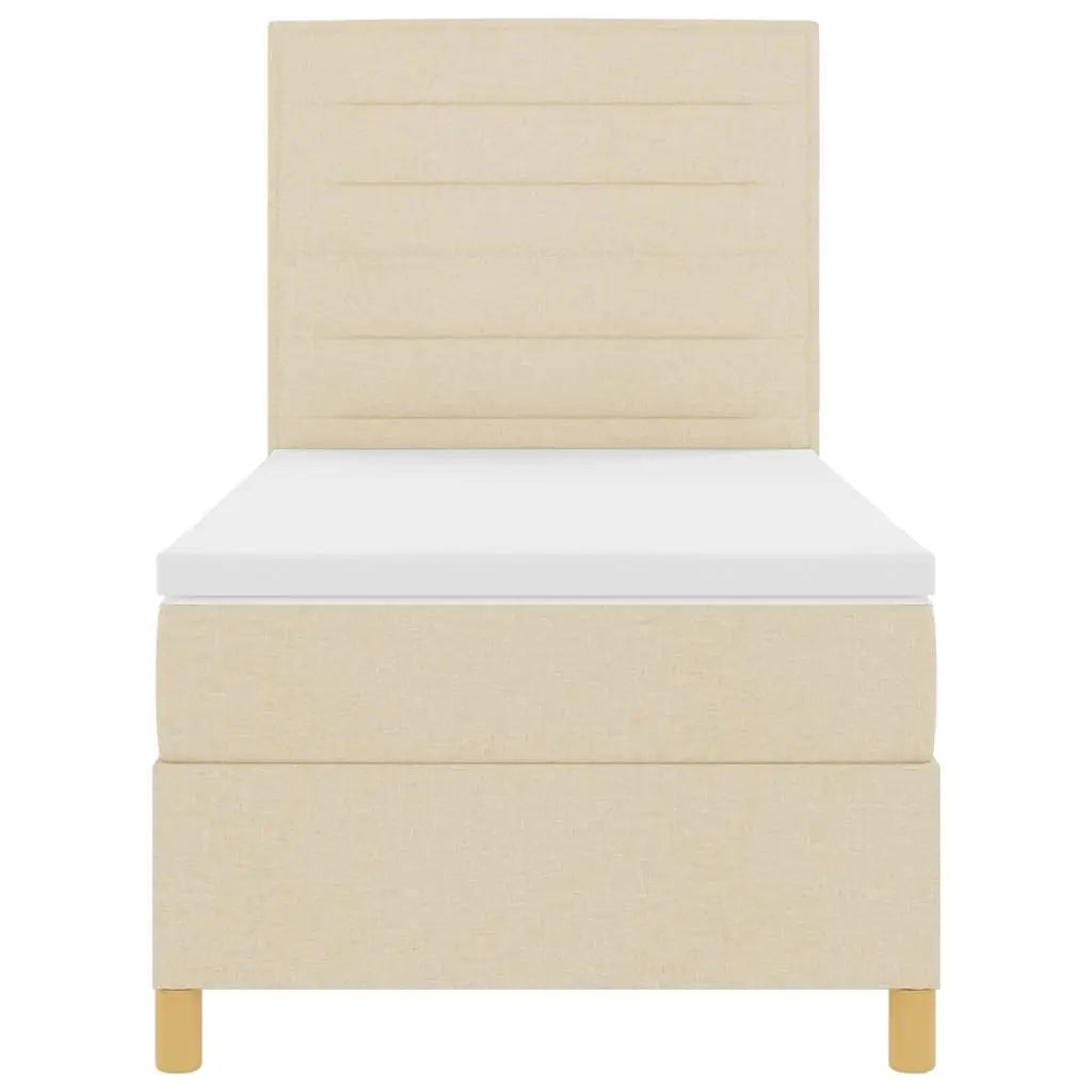 Lit à ressorts avec matelas Crème 90 x 190 cm tissu - XIOS