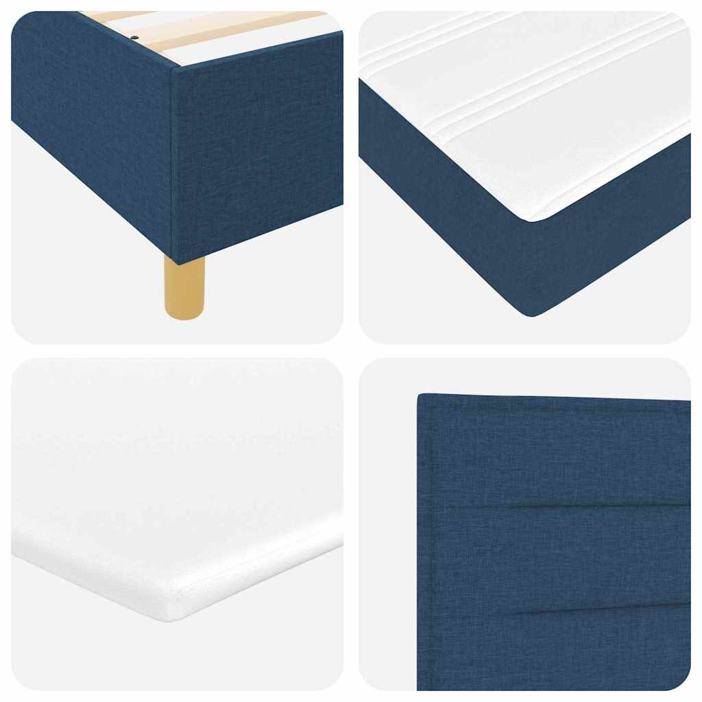 Lit à ressorts avec matelas Bleu 90 x 200 cm tissu - XIOS