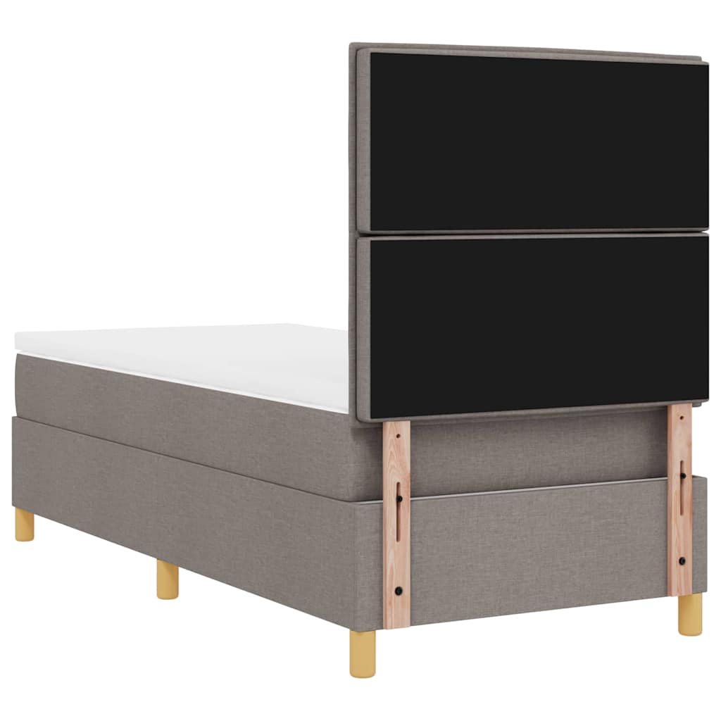 Lit à ressorts avec matelas Taupe 100 x 200 cm tissu - XIOS
