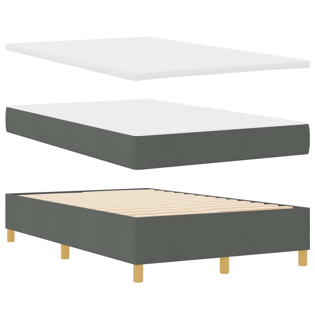 Lit à ressorts avec matelas Gris foncé 120 x 190 cm tissu - XIOS