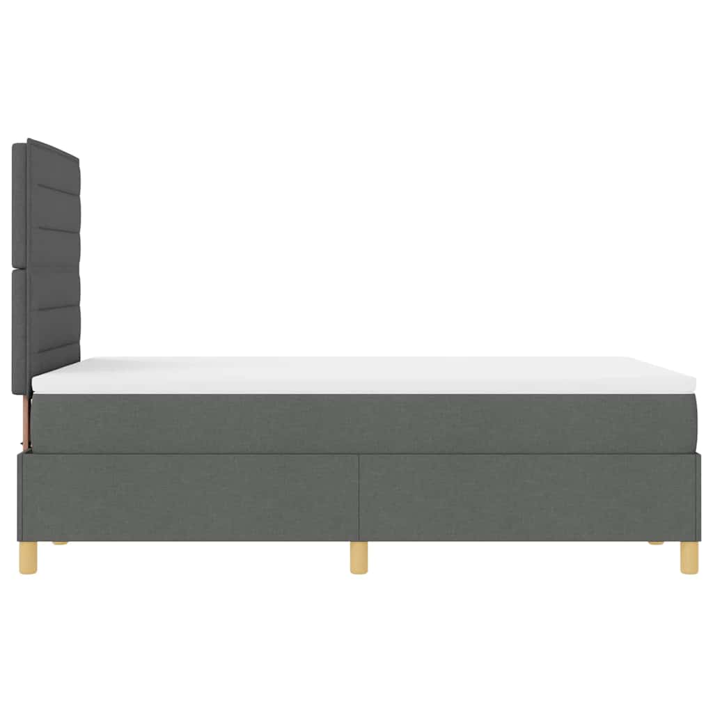 Lit à ressorts avec matelas Gris foncé 120 x 190 cm tissu - XIOS