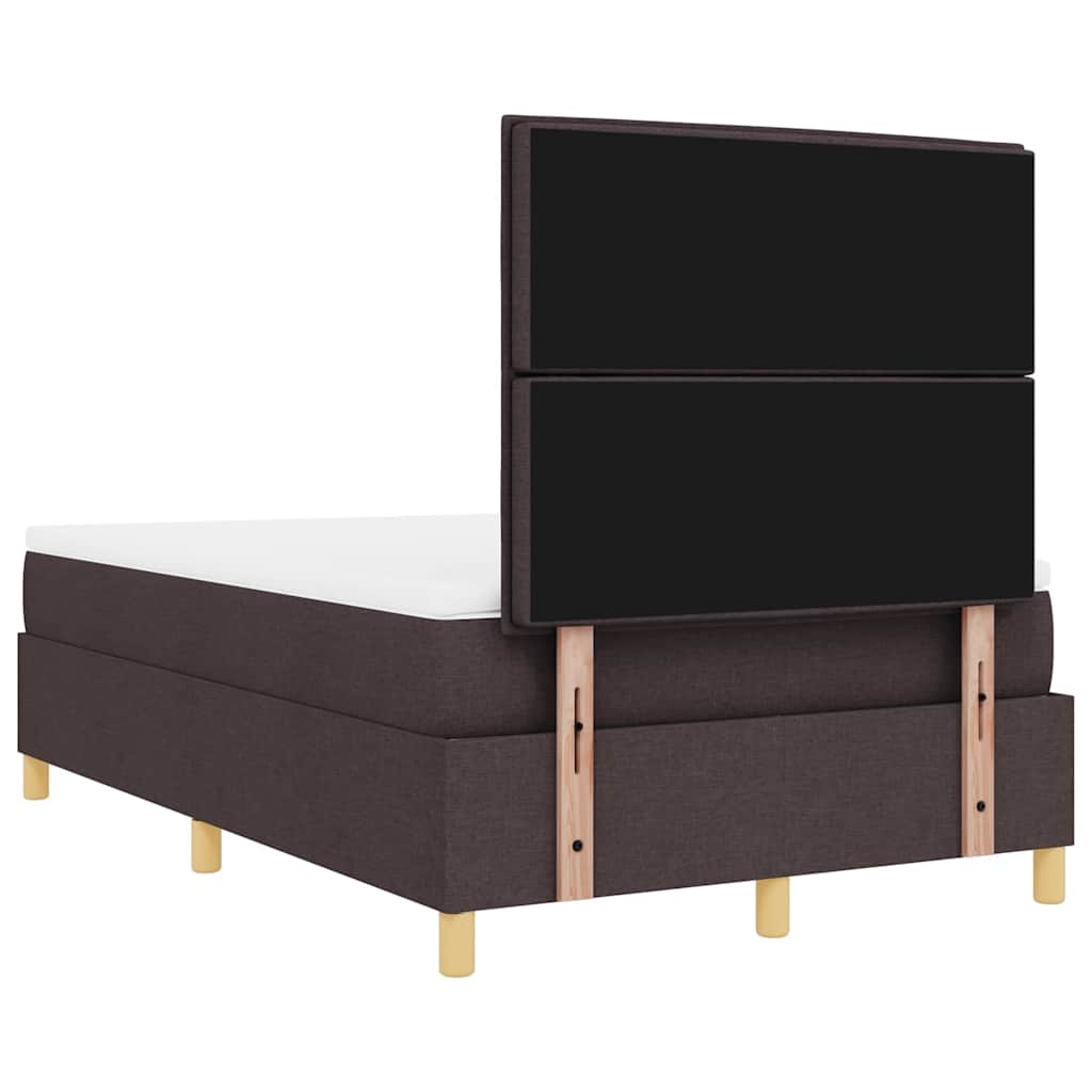 Lit à ressorts avec matelas Marron foncé 120 x 190 cm tissu - XIOS