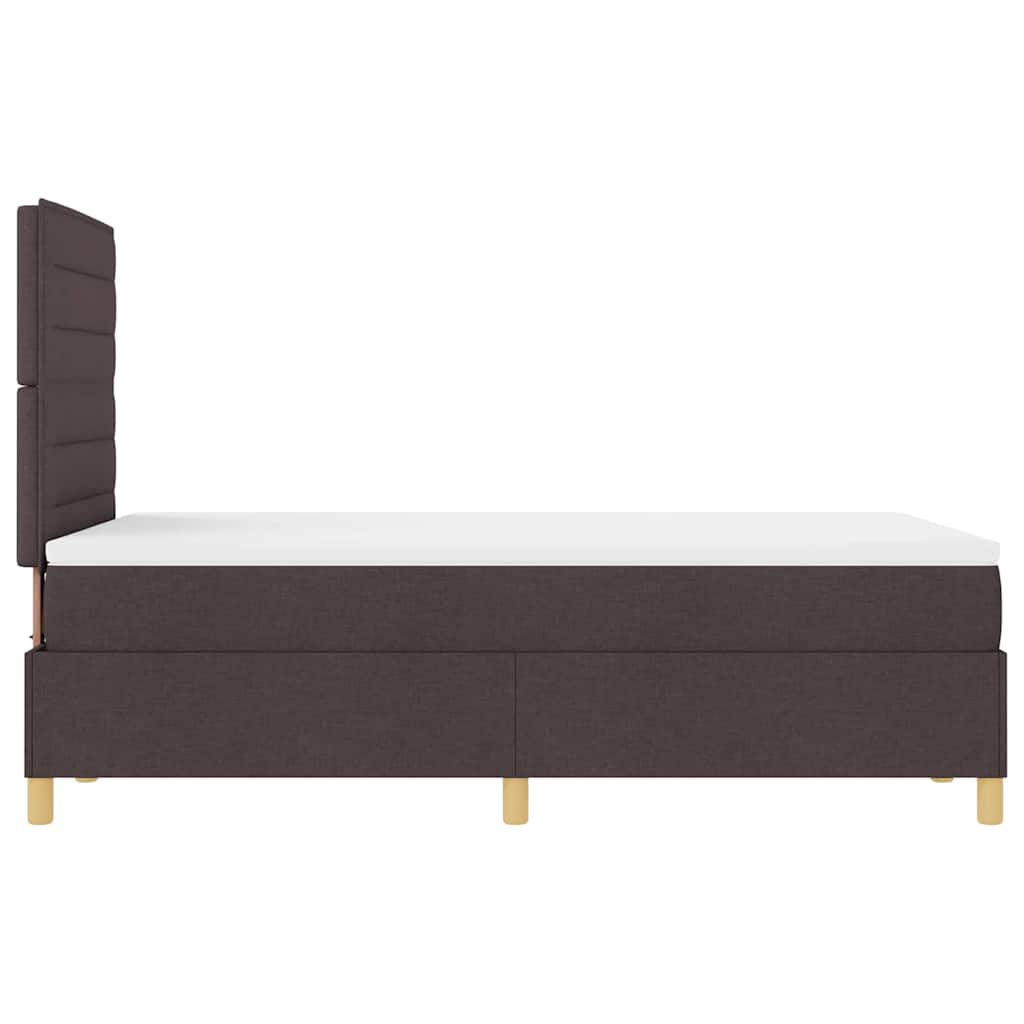 Lit à ressorts avec matelas Marron foncé 120 x 200 cm tissu - XIOS