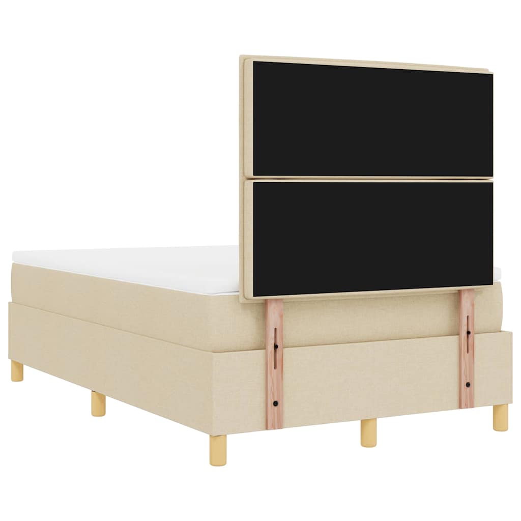 Lit à ressorts avec matelas Crème 120 x 200 cm tissu - XIOS