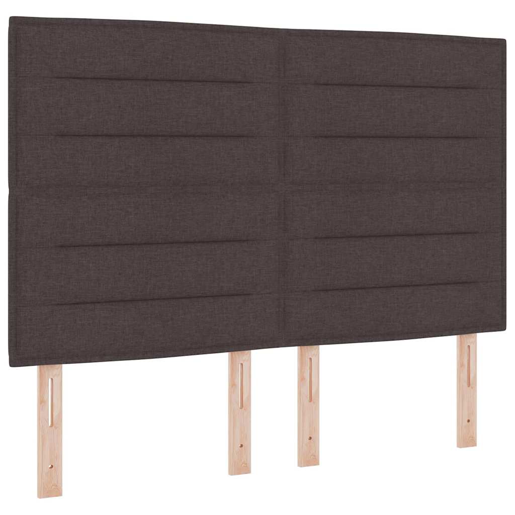 Lit à ressorts avec matelas Marron foncé 140 x 190 cm tissu