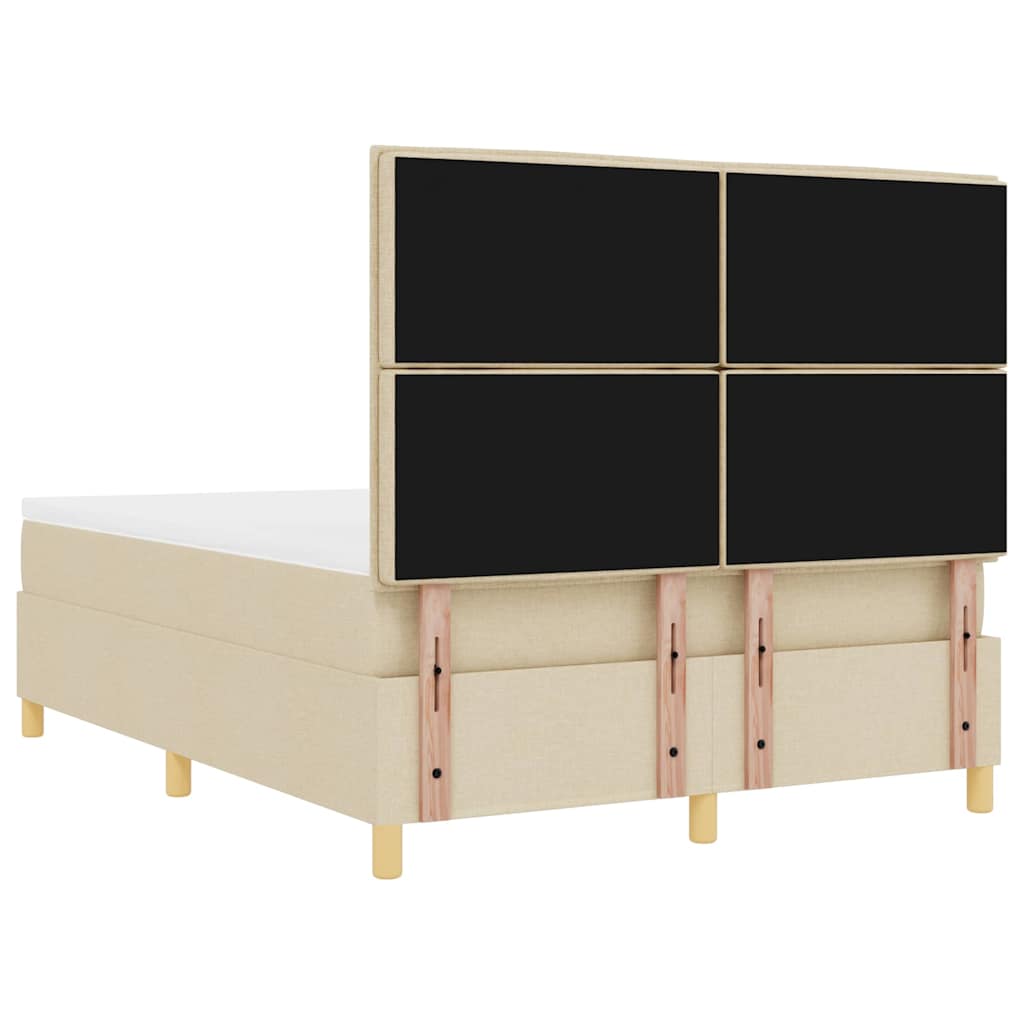 Lit à ressorts avec matelas Crème 140 x 190 cm tissu - XIOS