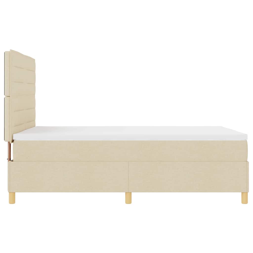 Lit à ressorts avec matelas Crème 140 x 190 cm tissu - XIOS
