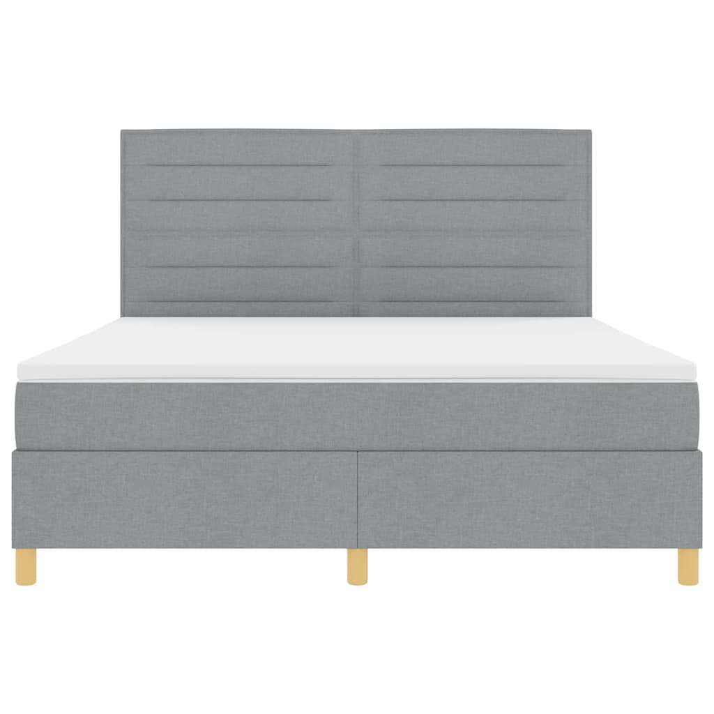 Lit à ressorts avec matelas Gris clair 180 x 200 cm tissu