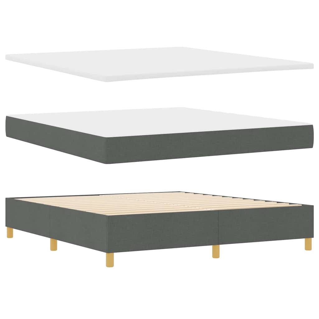 Lit à ressorts avec matelas Gris foncé 180 x 200 cm tissu - XIOS