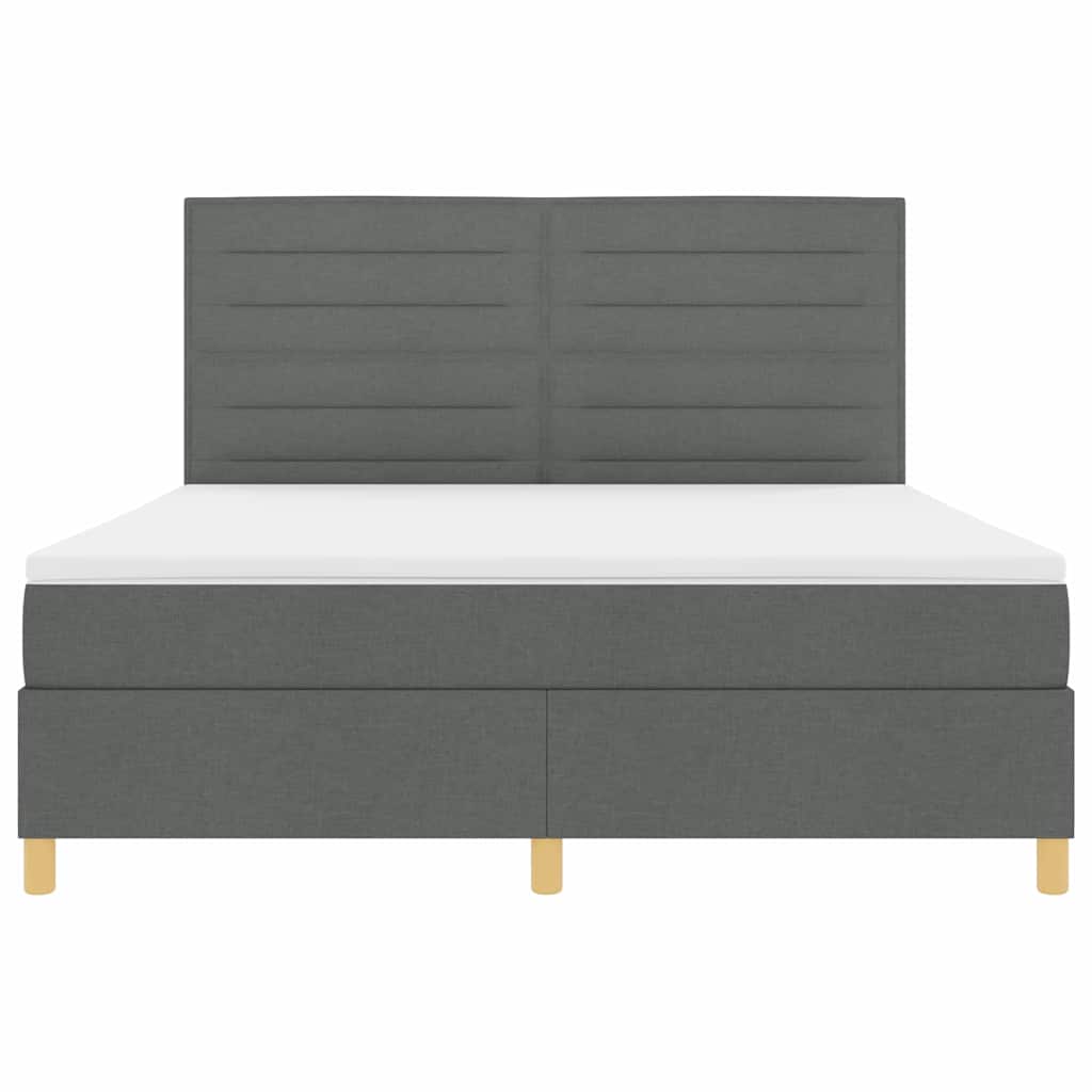 Lit à ressorts avec matelas Gris foncé 180 x 200 cm tissu - XIOS