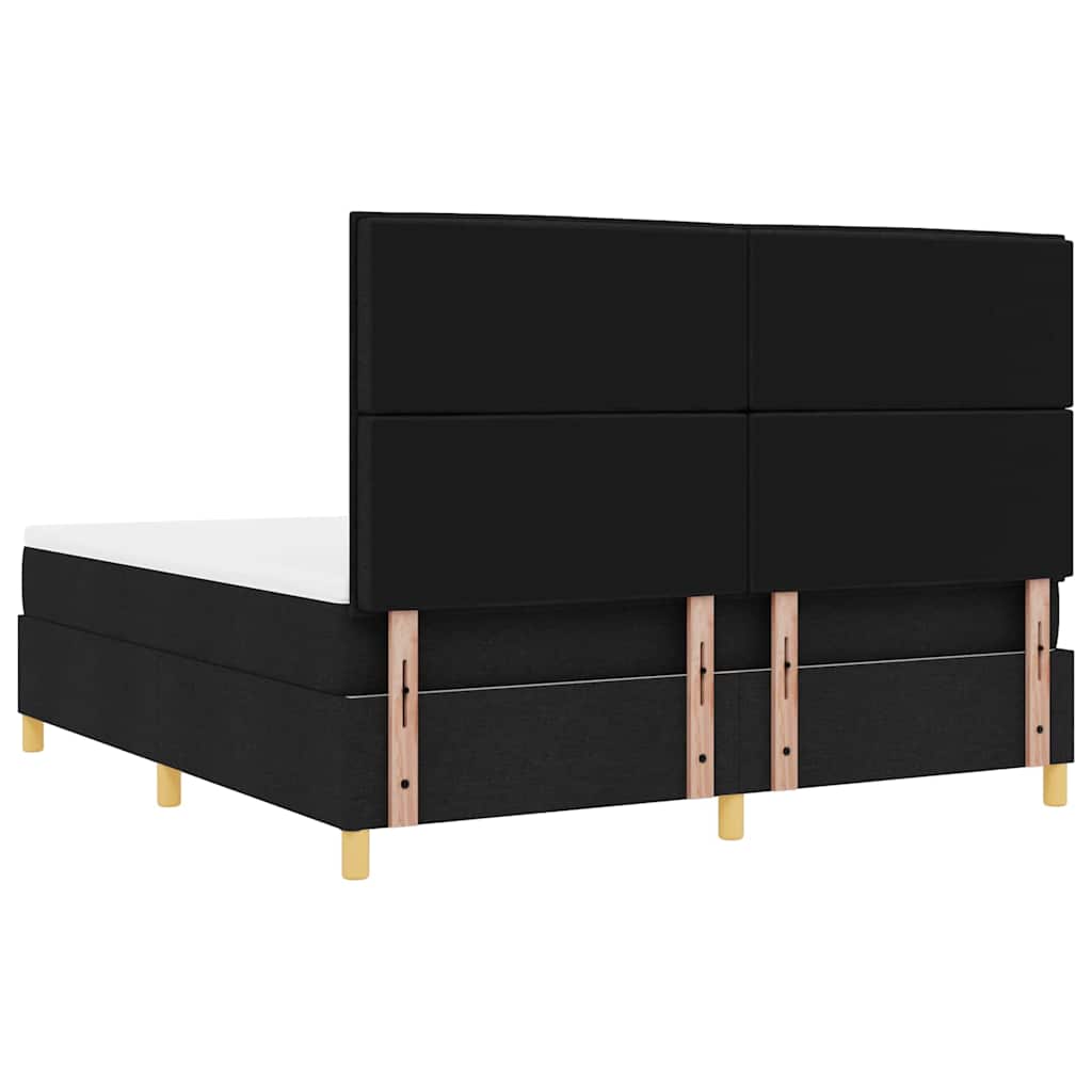 Lit à ressorts avec matelas Noir 180 x 200 cm tissu - XIOS
